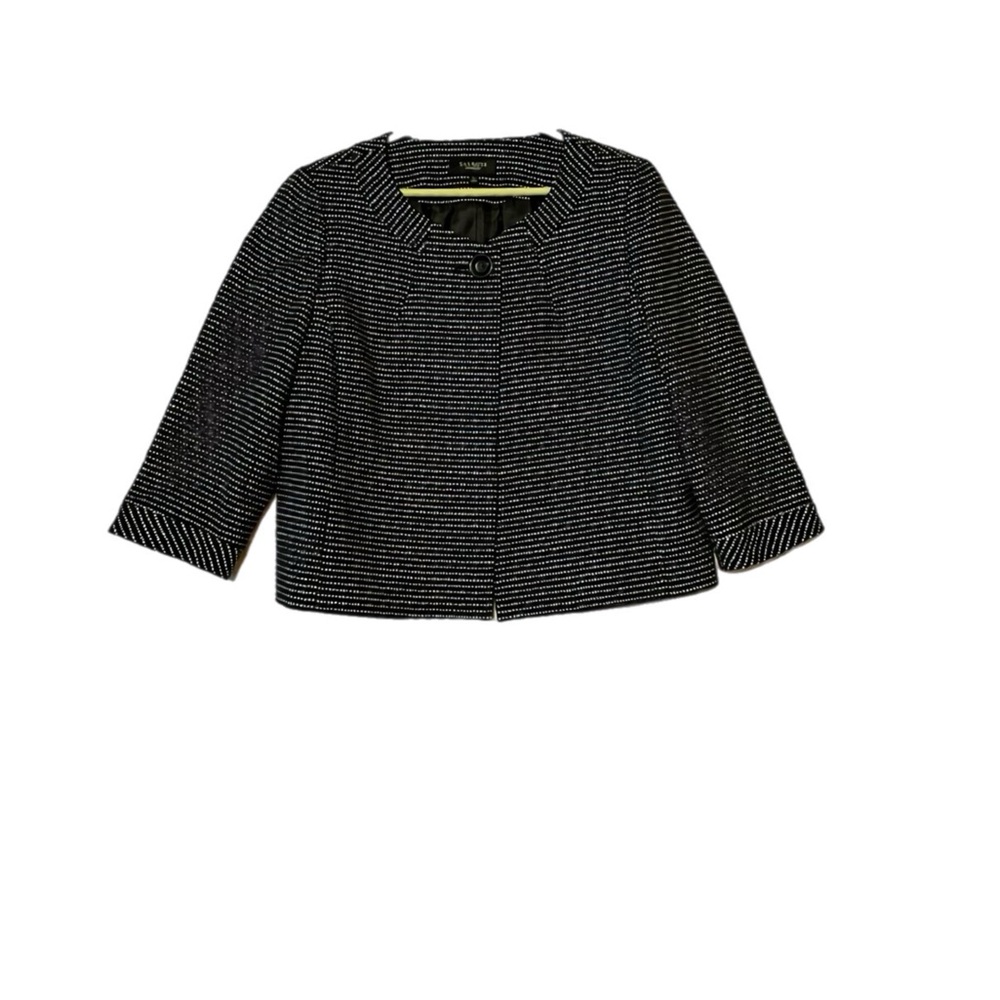 Talbots Classic Black and White Textured Blazer